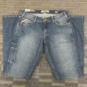 New ARIAT Rebar Women's Size 33L Mid Rise Boot Cut Jeans Denim Work Cowgirl